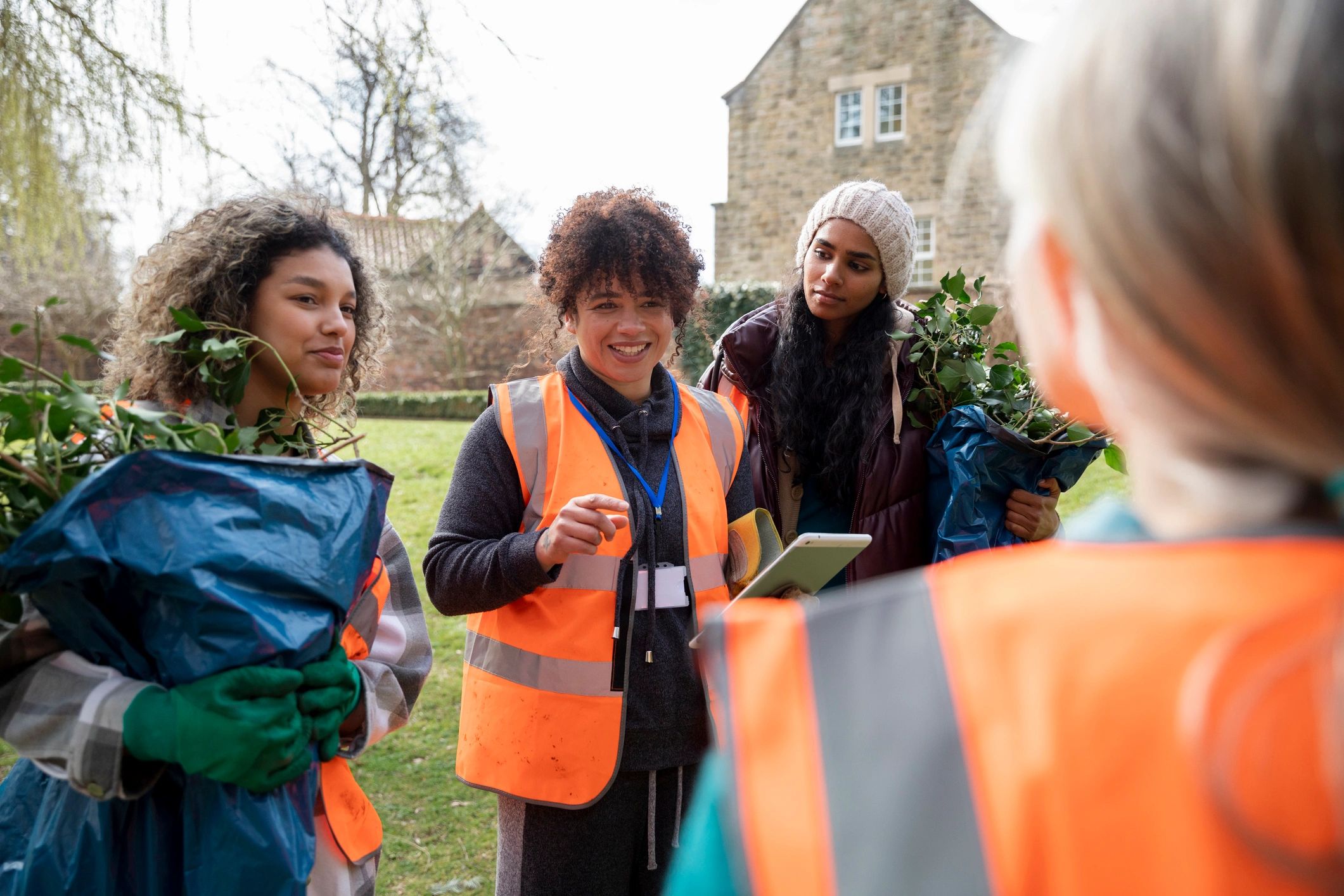 Volunteers planning a neighborhood improvement initiative